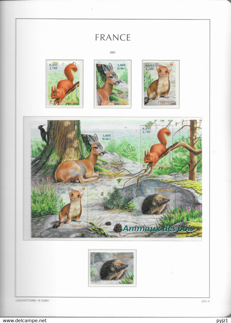 2001 MNH France Année, Year Collection, (14 Scans), Postfris** - 2000-2009