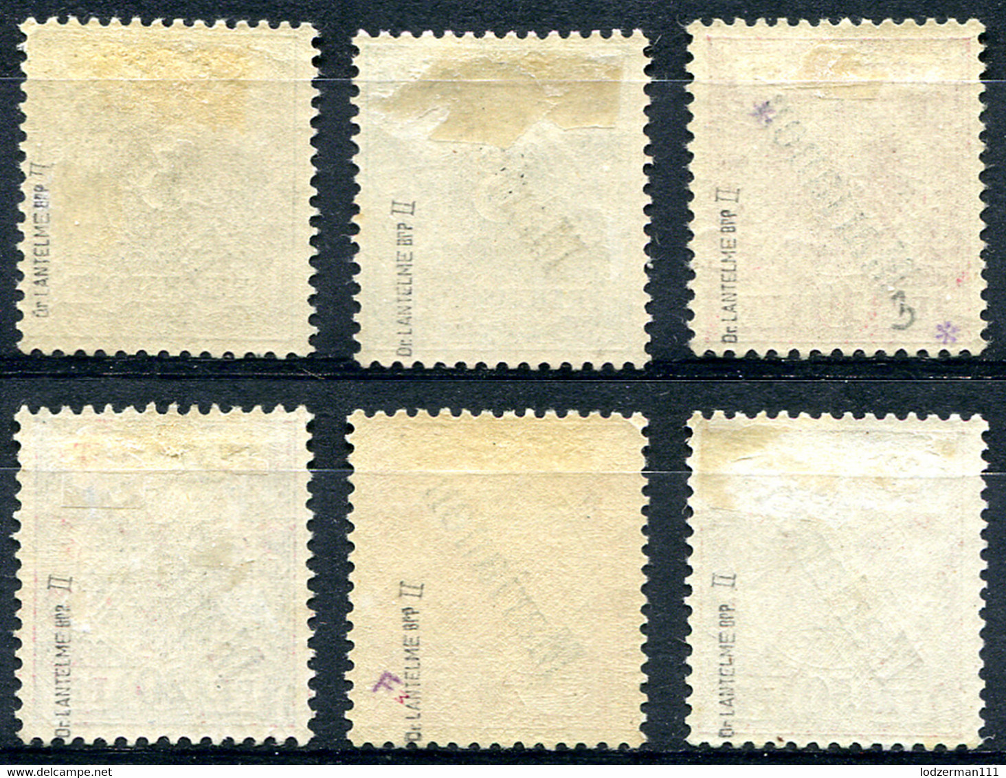 MARIANA ISL. 1900 - Mi.1II-6II (Yv.1A-6A, Sc.11-16) Compl. Set MH Perfect (VF) Signed Lantelme - Islas Maríanas