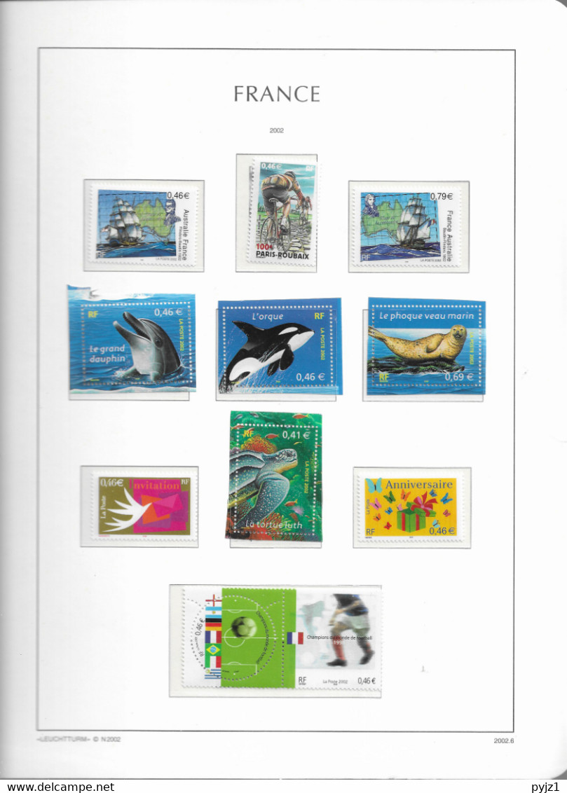 2002 MNH France année, year collection , (16 scans), postfris**