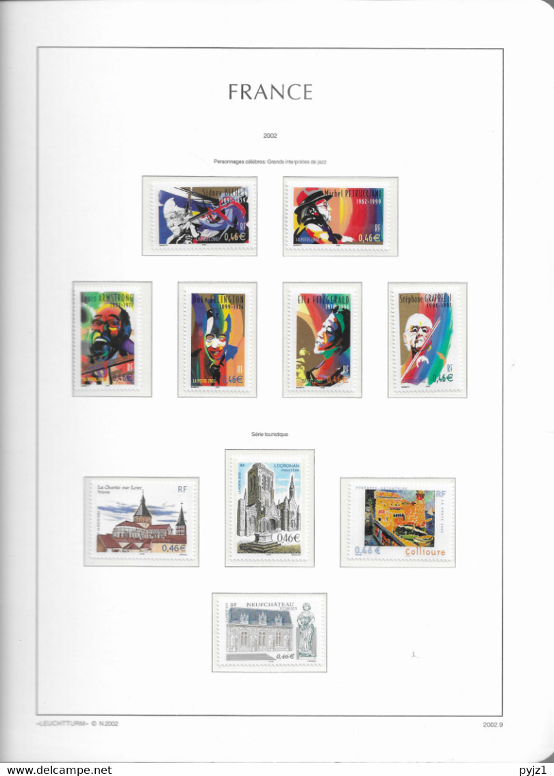 2002 MNH France année, year collection , (16 scans), postfris**