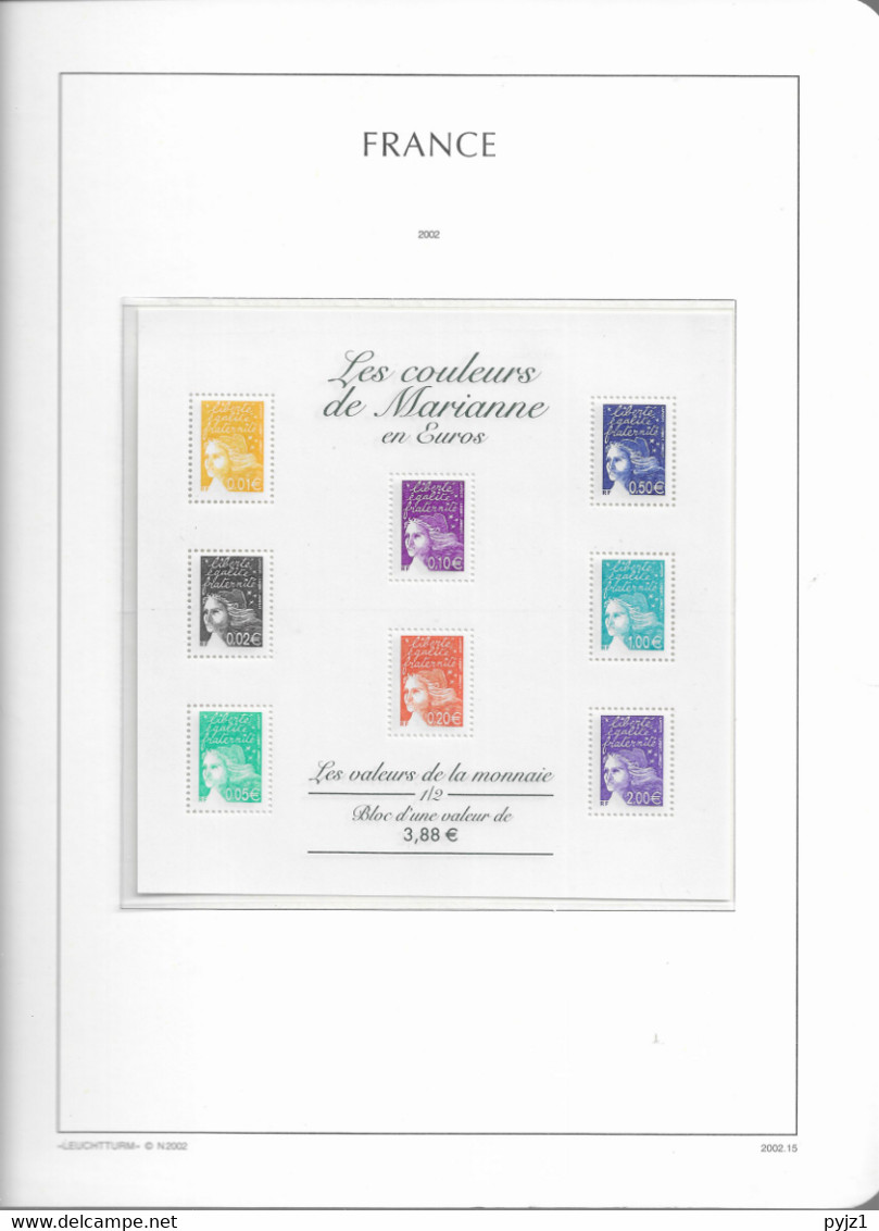 2002 MNH France année, year collection , (16 scans), postfris**