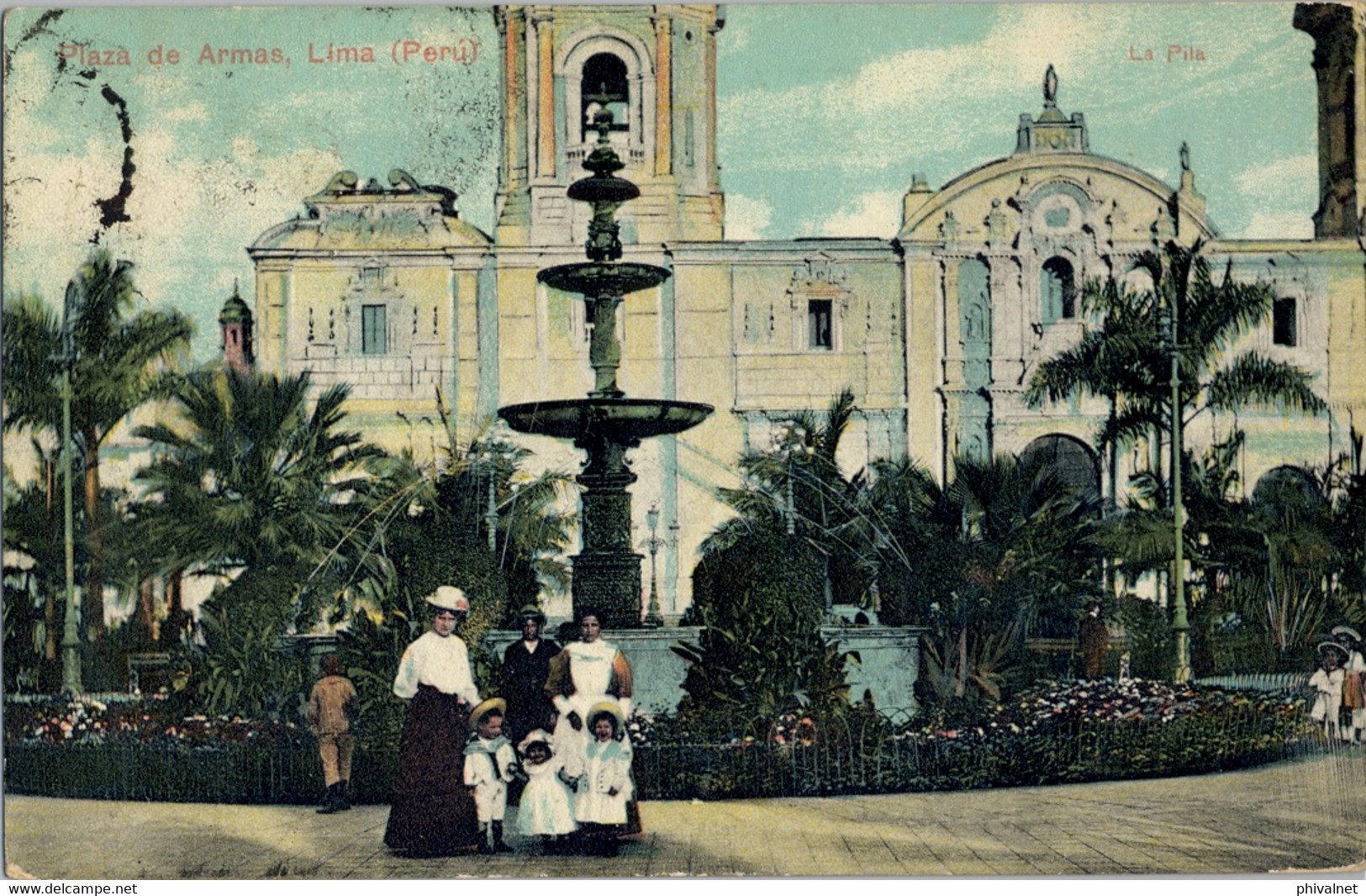 1912 PERÚ , T.P. CIRCULADA , LIMA - STUTTGART , PLAZA DE ARMAS - Pérou