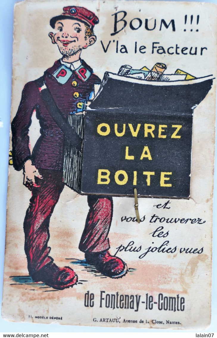 Carte à Système : 85 : Boum !!! V'la Le Facteur, Ouvrez La Boîte Et Vous Trouverez...FONTENAY LE COMTE - Fontenay Le Comte