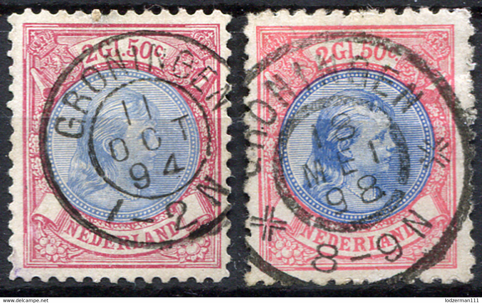 NETHERLANDS 1893-4 Two Types - Mi.45A+C (Yv.47+47a) Used (VF) Perfect - Usados