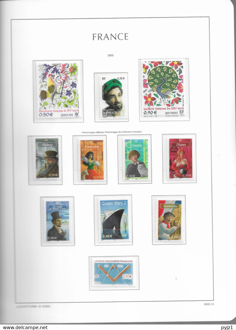 2003 MNH France année complète, year collection , (15 scans), postfris**