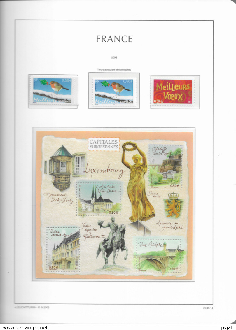 2003 MNH France année complète, year collection , (15 scans), postfris**