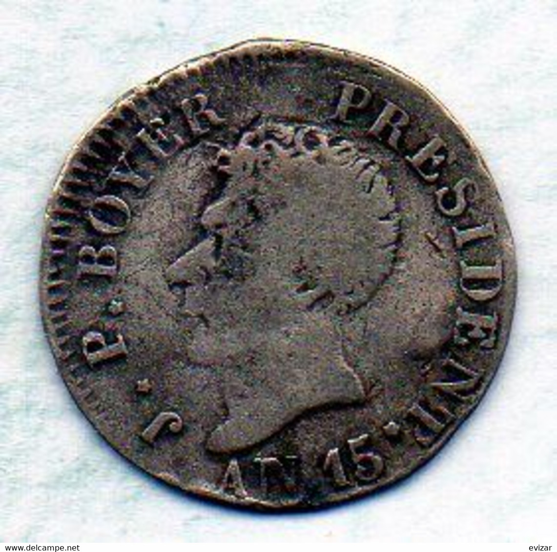 ΗΑΙΤΙ, 25 Centimes, Silver, Year 1818 (An 15), KM #18 - Haïti