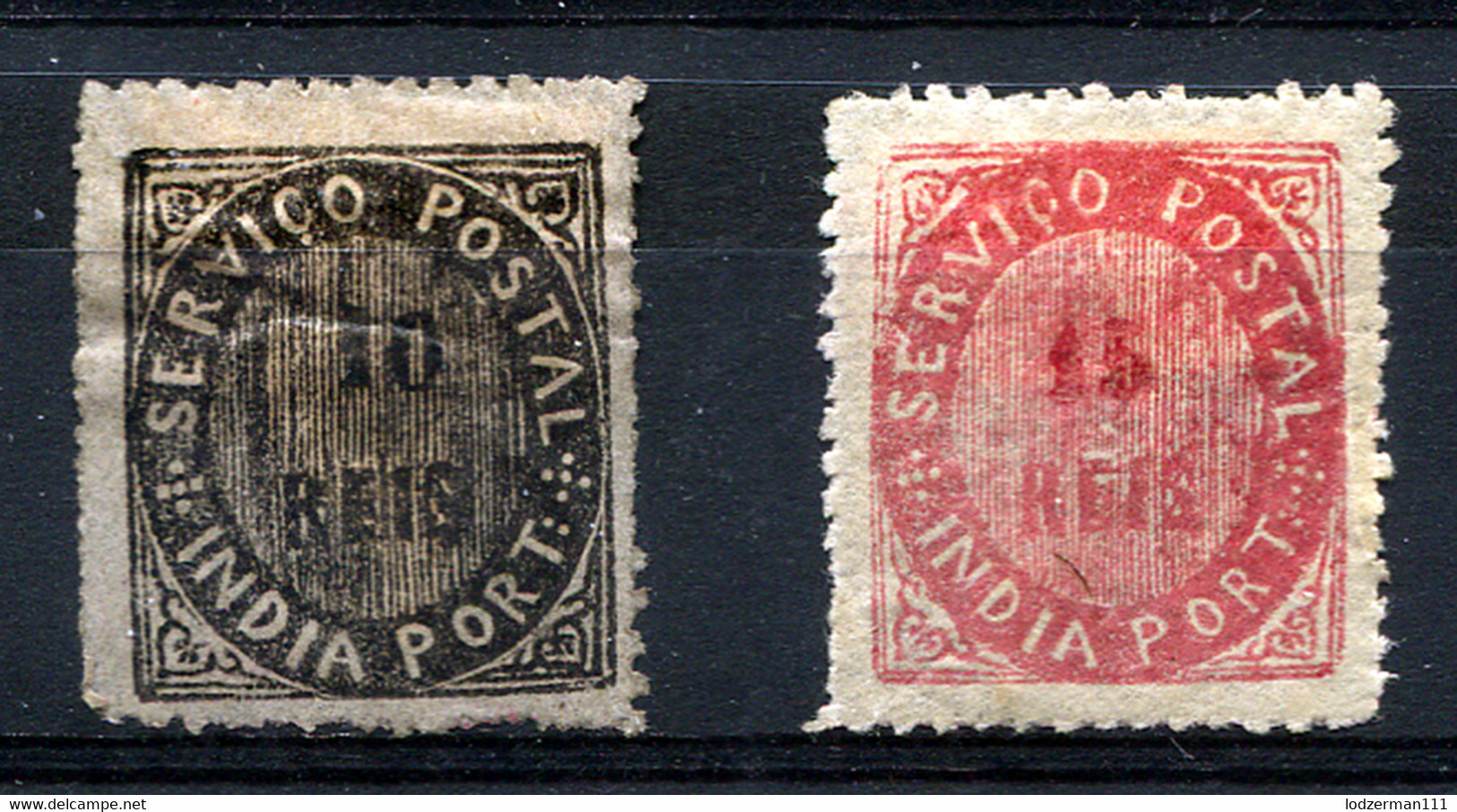 PORTUG. INDIA 1875 - Mi.23+24 (Yv.19B+C, Sc.31+32) MH (VF) - Inde Portugaise