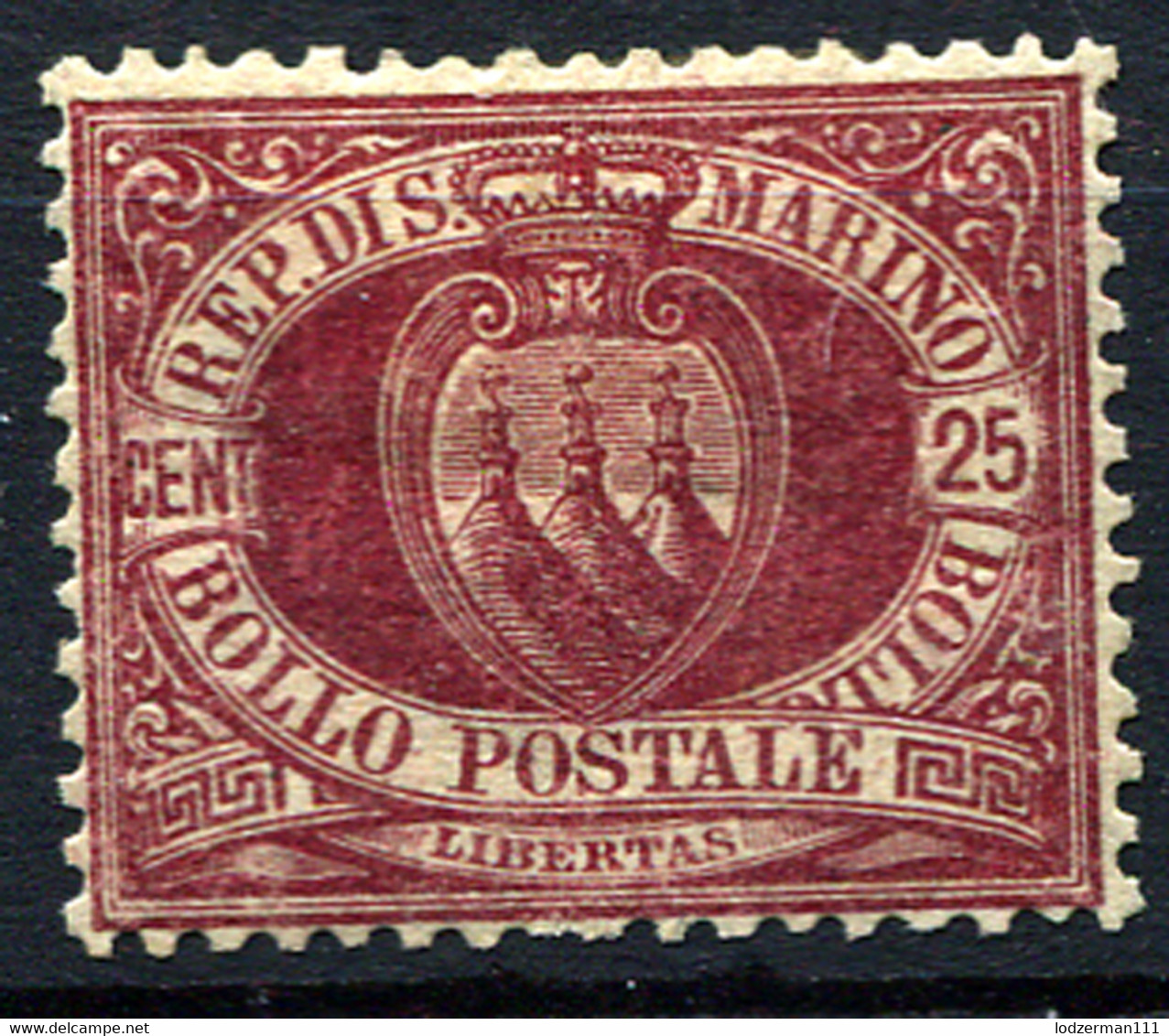 SAN MARINO 1890 - Yv.5 (Mi.7, Sc.13) MH (VF) Perfect - Unused Stamps