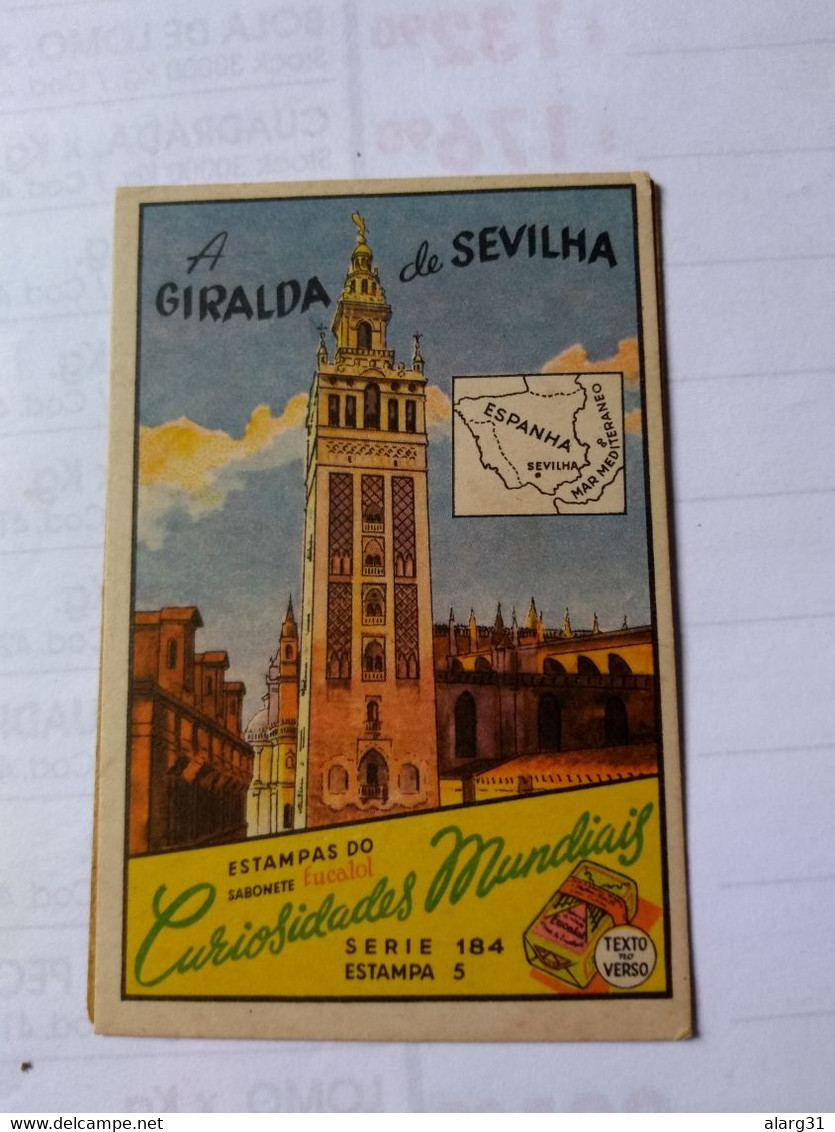 Eucalol SOAP Cromo No Postcard 6*9cmt.spain.sevilla.giralda Tower.world Curiosities Series.better .2 Diff Pieces Order - Sevilla