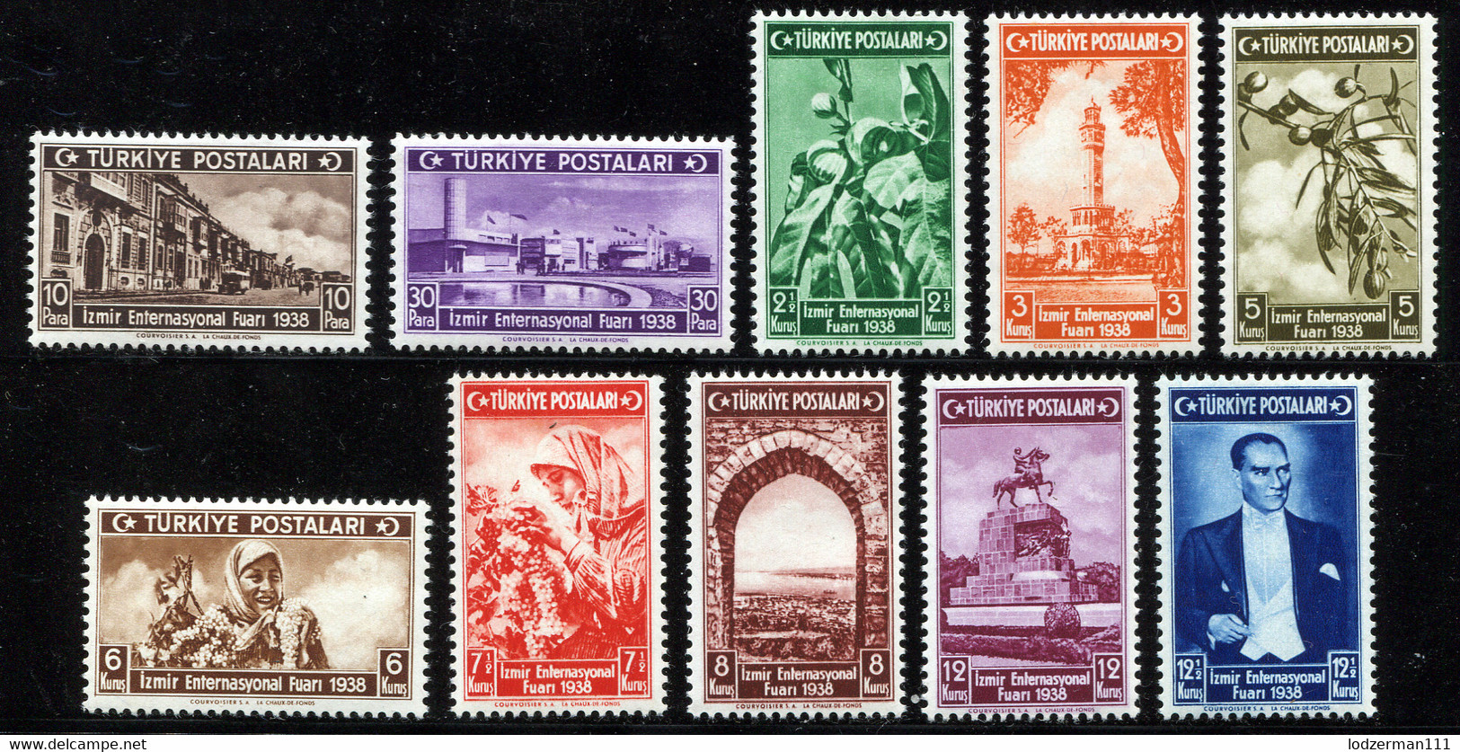 TURKEY 1938 - Yv.884-893 (Mi.1019-1028, Sc.789-798) MLH (VF) - Unused Stamps