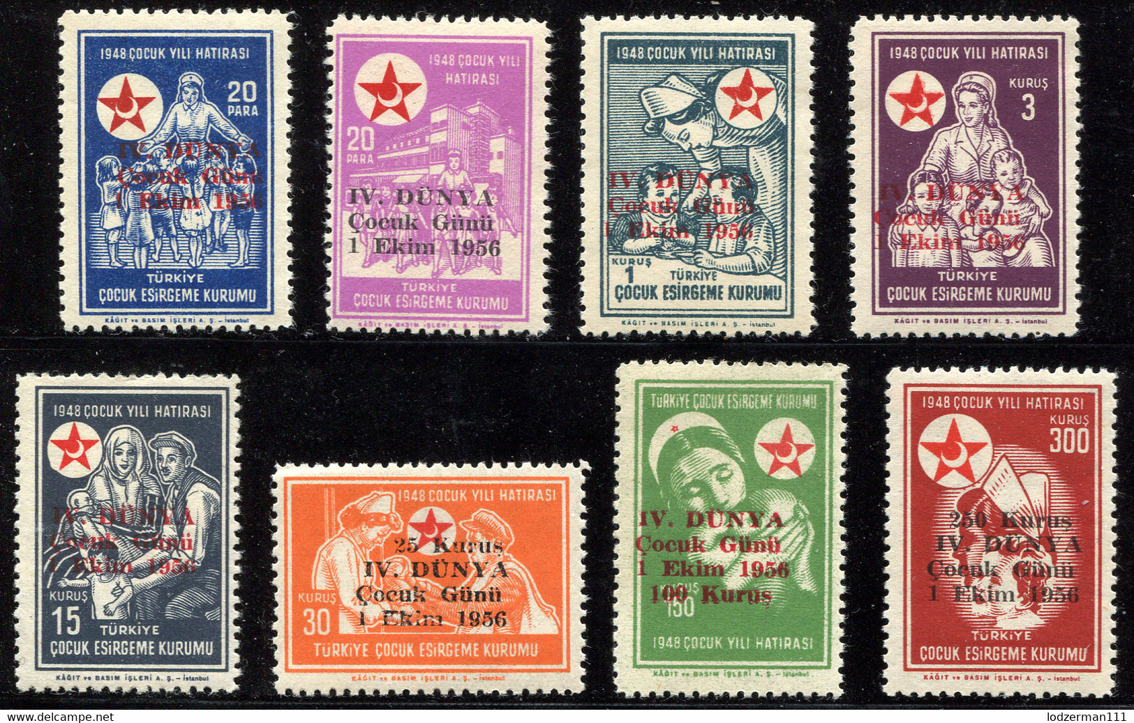 TURKEY 1956 - Mi.214-221 MNH  (postfrisch) Perfect (VF) - Charity Stamps