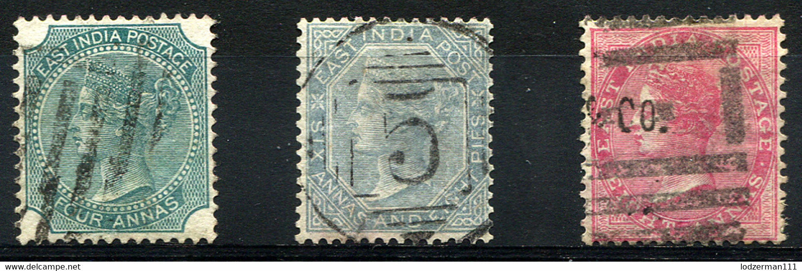 INDIA 1866-68 Wmk Perf.14 - Mi.24-26 (Yv.25,27-28, Sc.26-28) All VF - 1858-79 Crown Colony