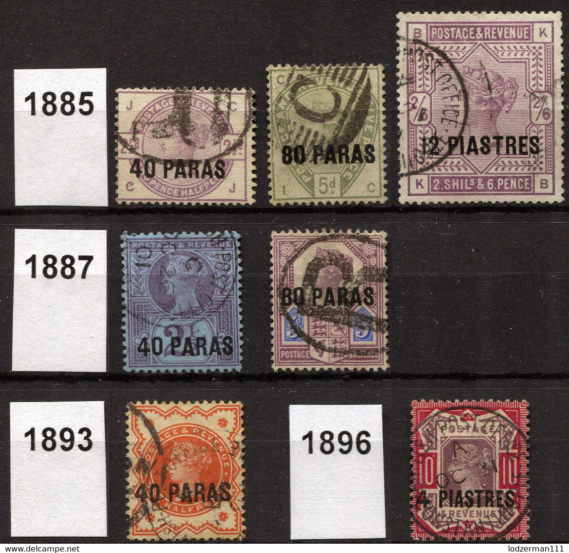 GB Offices In Levant (Victoria Period) - Mi.1-7 (Sc.1-7, Yv,1-7) Including Rare #6 (1893) Perfect (all VF) - Levante Británica