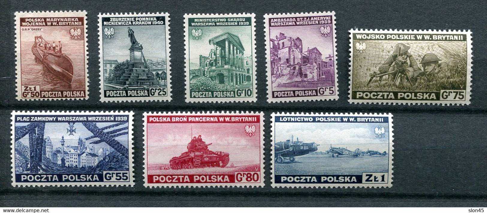 Poland 1941 Government In Exile MNH Full Set 1st Issue 11348 - Gouvernement De Londres (exil)