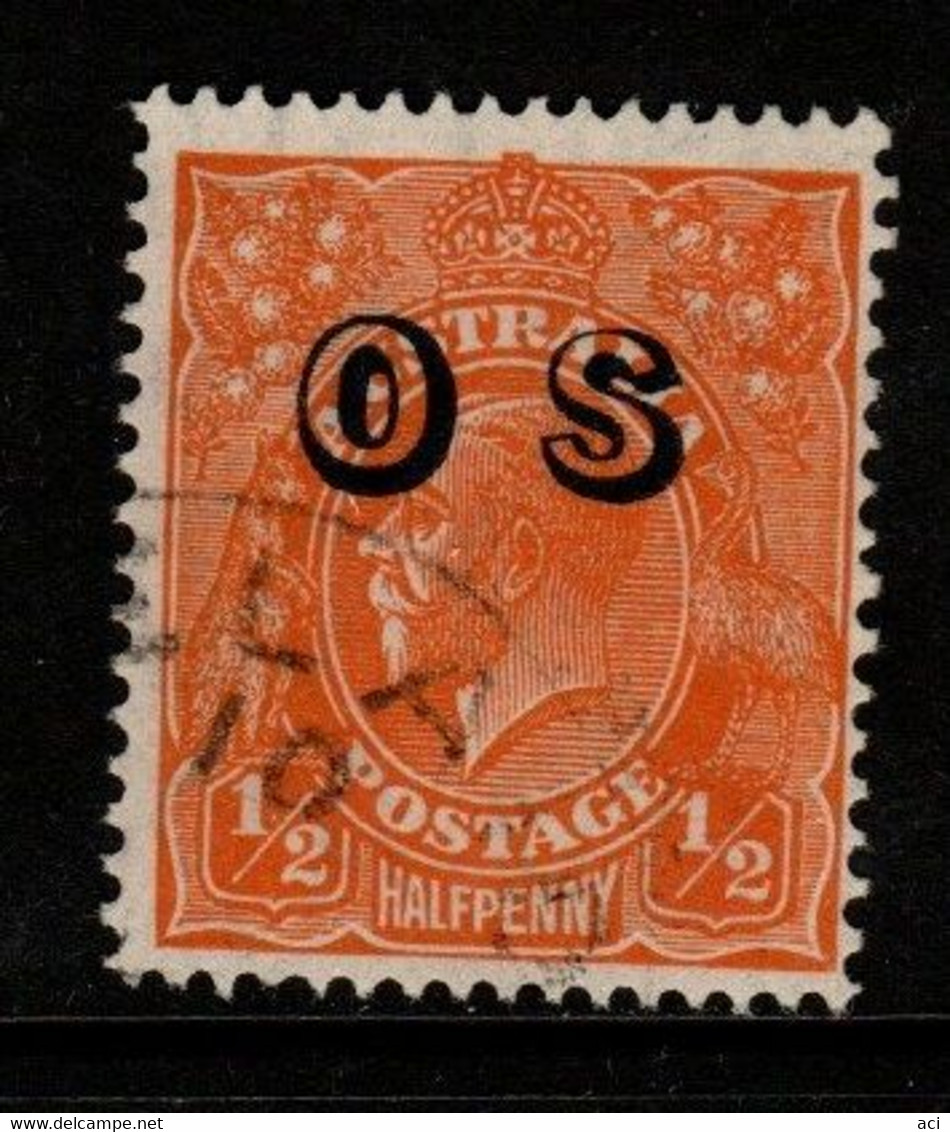 Australia SG O128  1933 King George V Heads Half Penny Orange, Overprinted OS ,used - Service