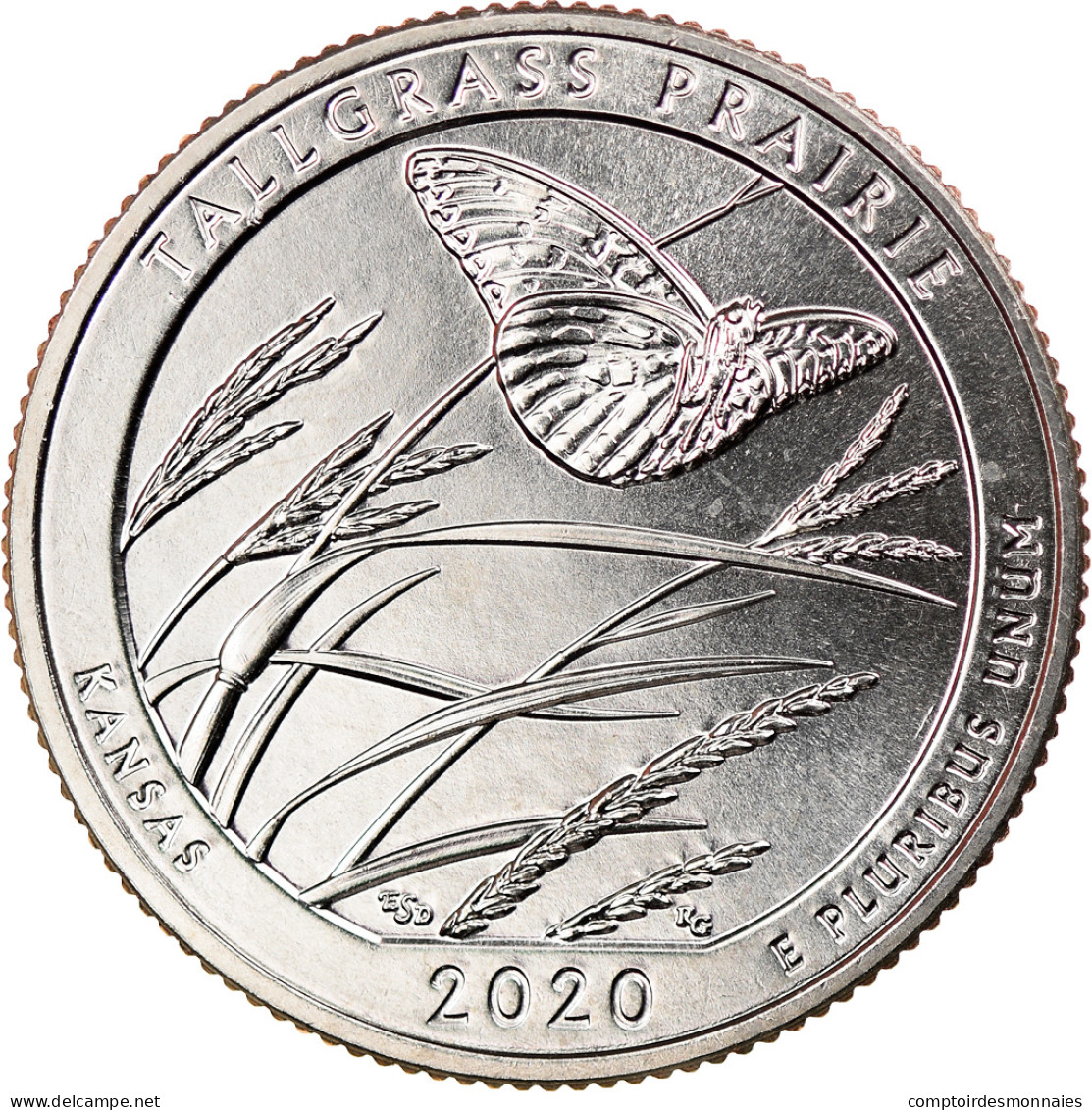 Monnaie, États-Unis, Quarter, 2020, San Francisco, Tall Grass Prairie - Kansas - 2010-...: National Parks