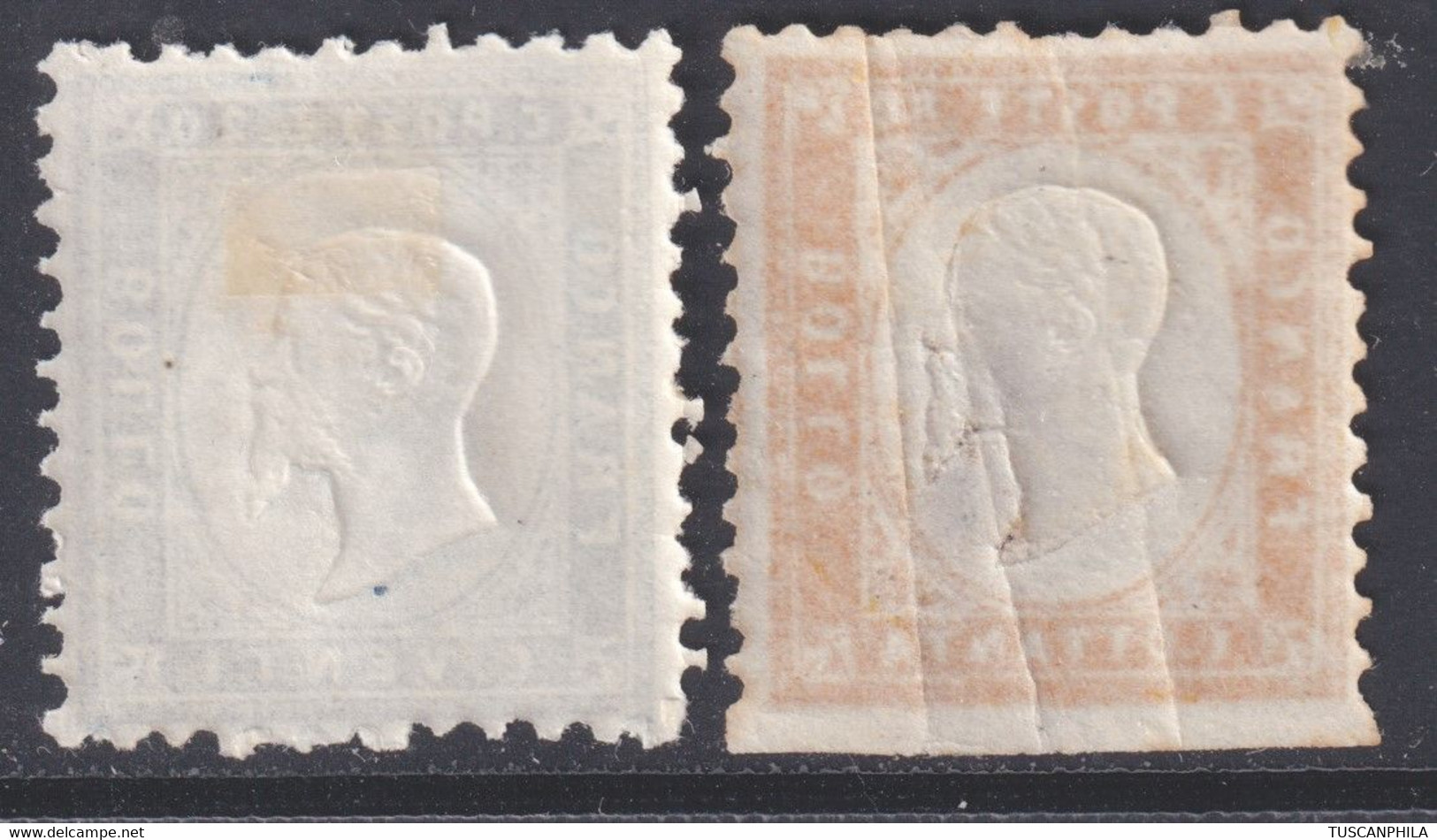 Regno D'Italia I Em. Serie Di Due Valori 1862 Sass. 2+4 MH* Cv 100 - Mint/hinged