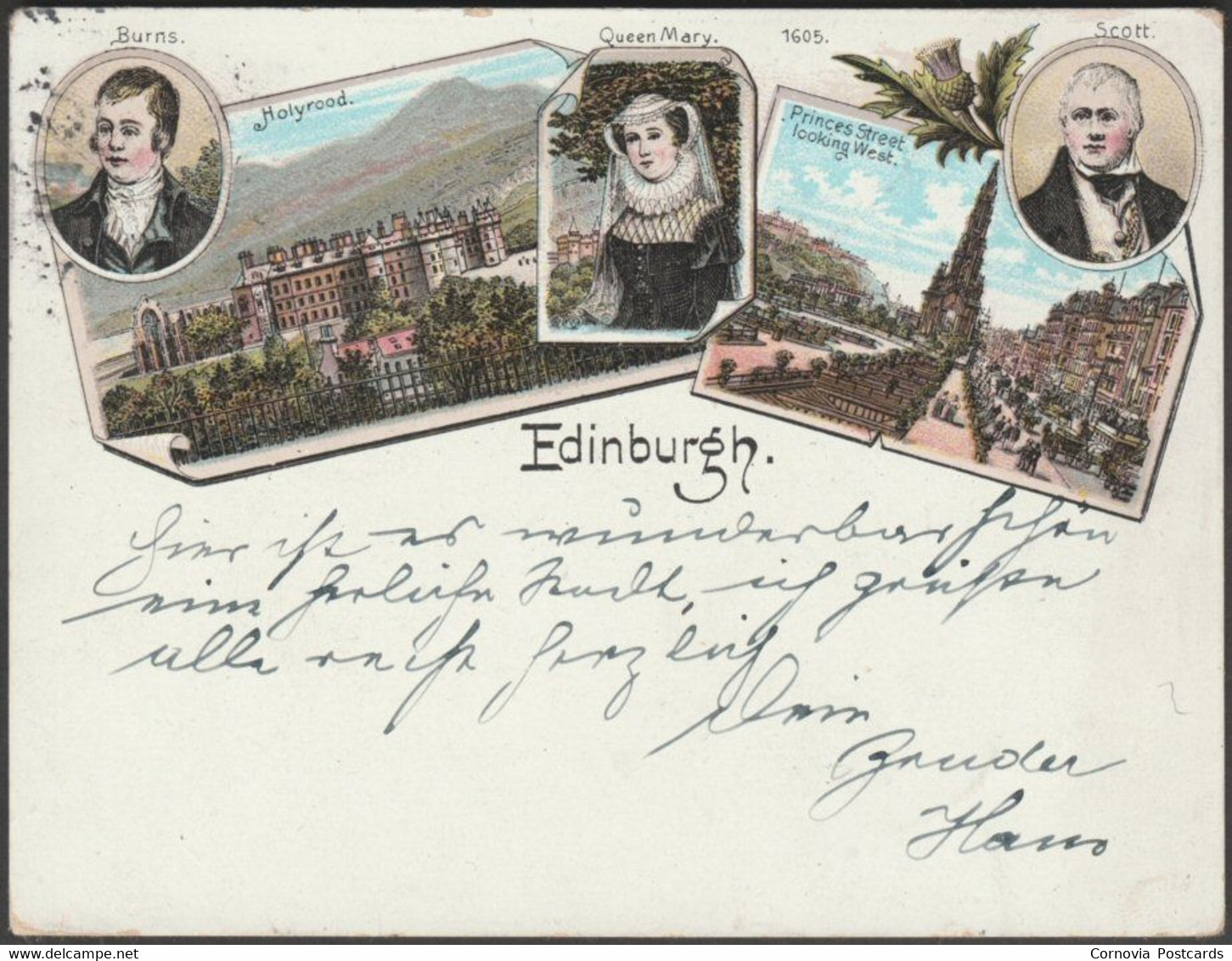 Court Card, Multiview, Edinburgh, Midlothian, 1899 - Blümlein Postcard - Midlothian/ Edinburgh