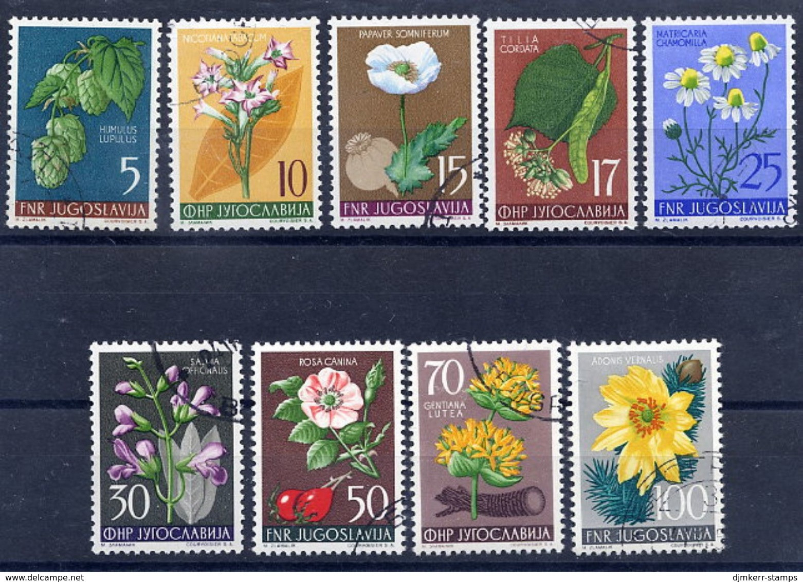 YUGOSLAVIA 1955 Flowers I, Used.  Michel 765-73 - Used Stamps
