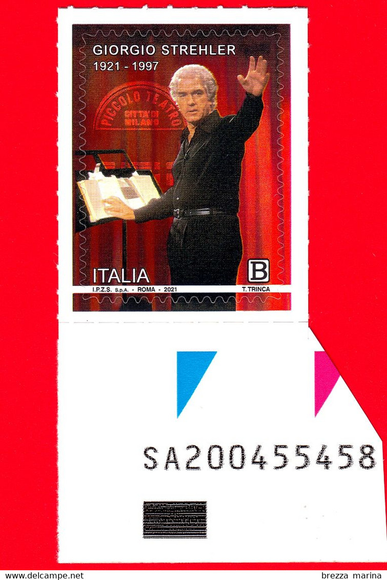 Nuovo - MNH - ITALIA - 2021 - 100 Anni Della Nascita Di Giorgio Strehler, Regista - B - Alfanumerico - 2021-...:  Nuovi