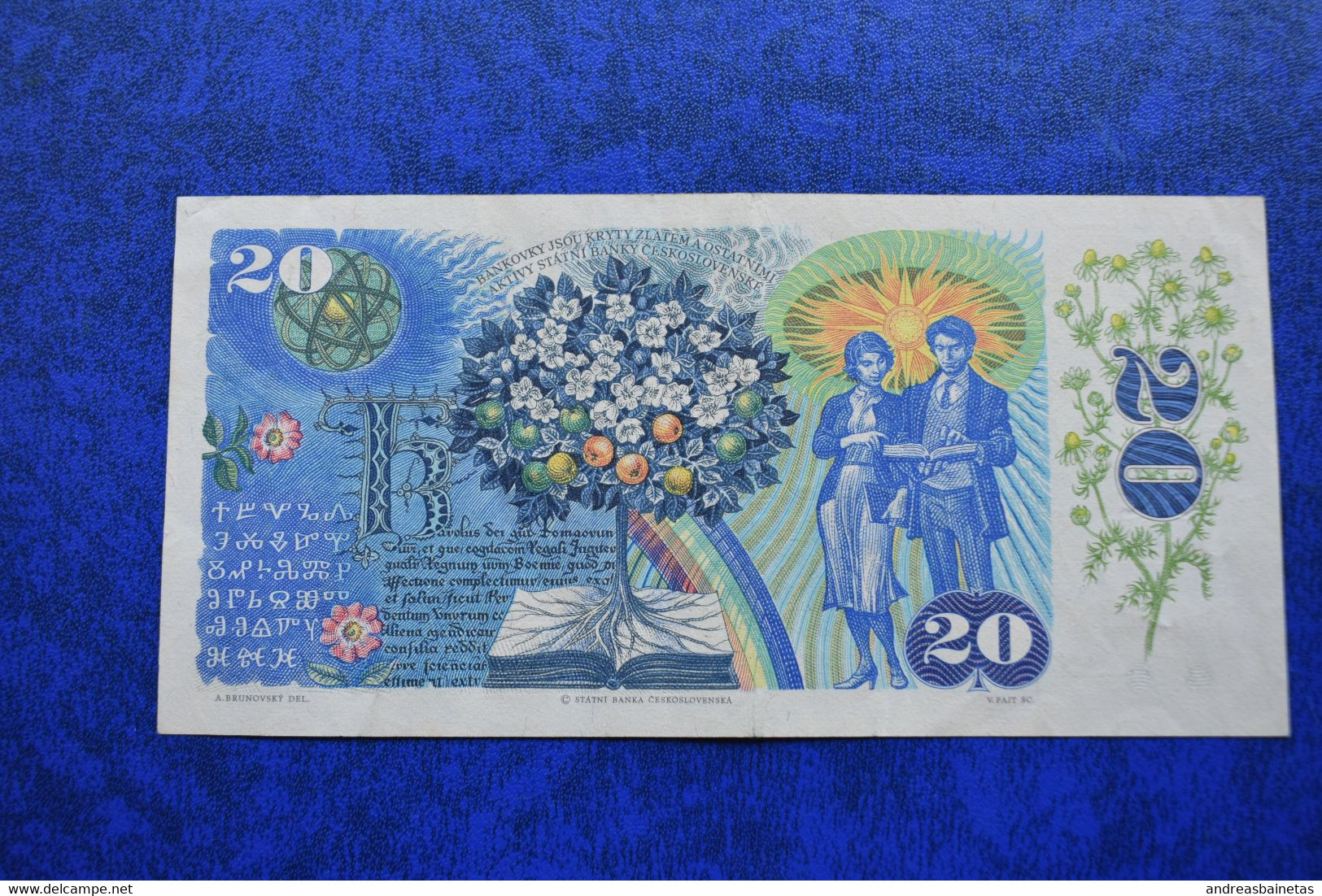 Banknotes Czechoslovakia  20 KORUN 1988  VF BANKOVKA STÁTNÍ BANKY ČESKOSLOVENSKÉ DVACET KORUN - Checoslovaquia