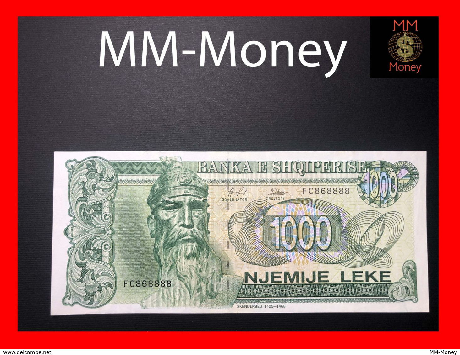 Albania  1.000 1000 Leke  1995   P. 61   "lucky Serial   868888"     "scarce"   XF +          [MM-Money] - Albania