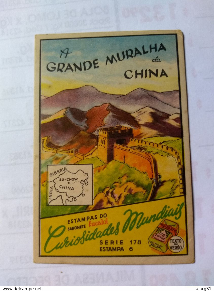 Eucalol SOAP Cromo No Postcard 6*9cmt.china The Great Wall.curiosities Series.better .2 Diff Pieces Order - China