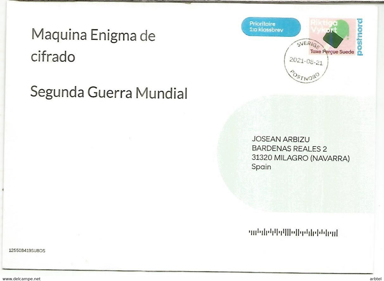 SUECIA ENTERO POSTAL INICIATIVA PRIVADA STATIONERY CARD ENIGMA CIFRADO WW2 TELECOM - Télécom