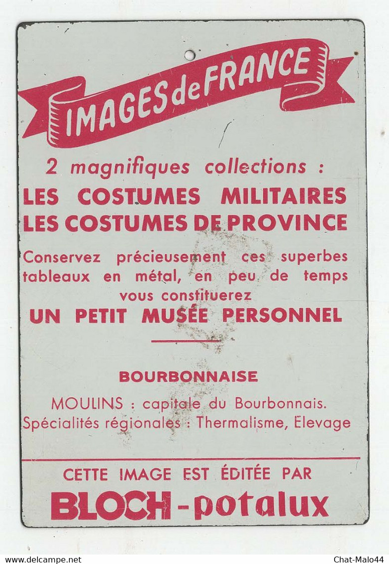 Image En Tôle Peinte. Images De France. Série Les Costumes De Province, Bourbonnaise. Publicité Bloch-Potalux - Other & Unclassified