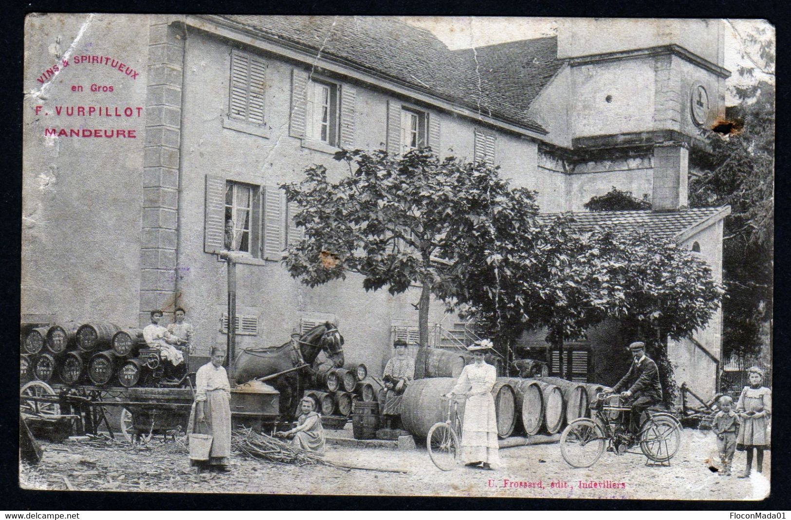 Mandeure Valentigney étabt Vurpillot Vins Spiritueux Motocyclette CAD 1913 Fougerolles Lemercier Très Rare Voir Explic - Otros & Sin Clasificación