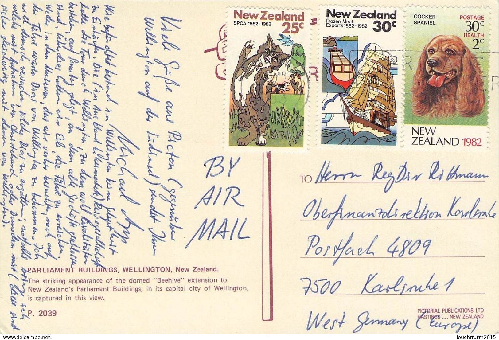 NEW ZEALAND - PICTURE POSTCARD 1983 > KARLSRUHE/DE /QF418 - Lettres & Documents
