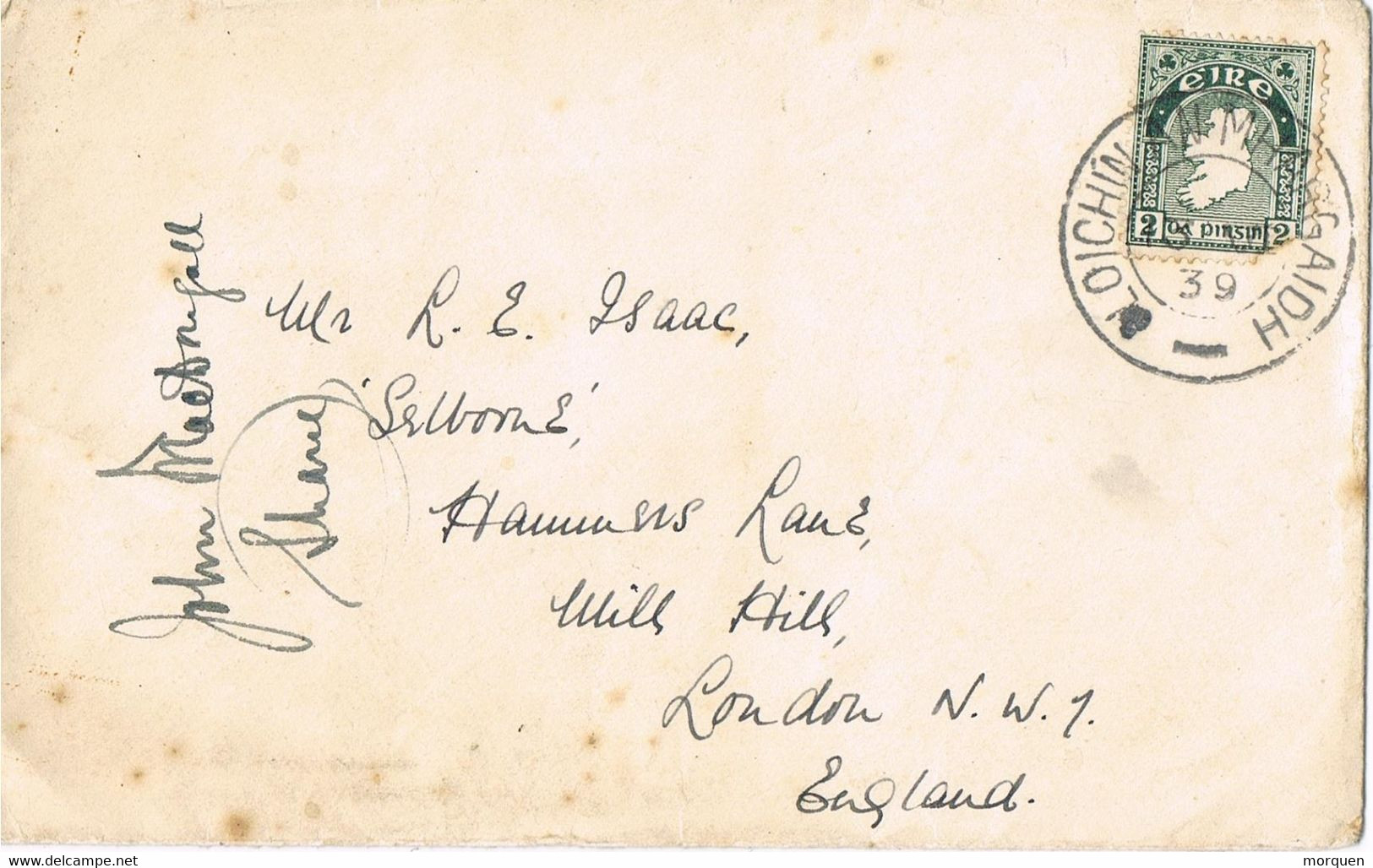 41621. Carta ILOICHIN  AN MHARGAIDH  (Mercado) Irlanda 1939 - Briefe U. Dokumente