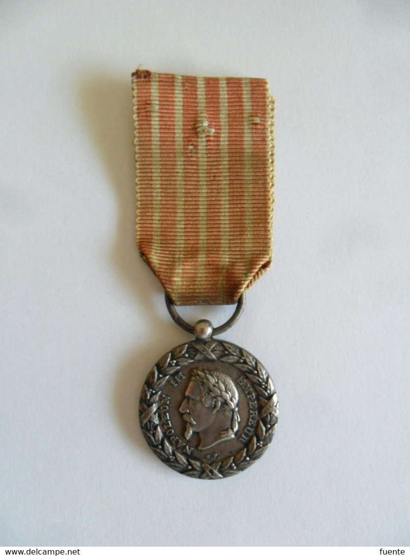 Médaille D'Italie 1859 Signée E.F. Diamètre 24 Mm - Avant 1871