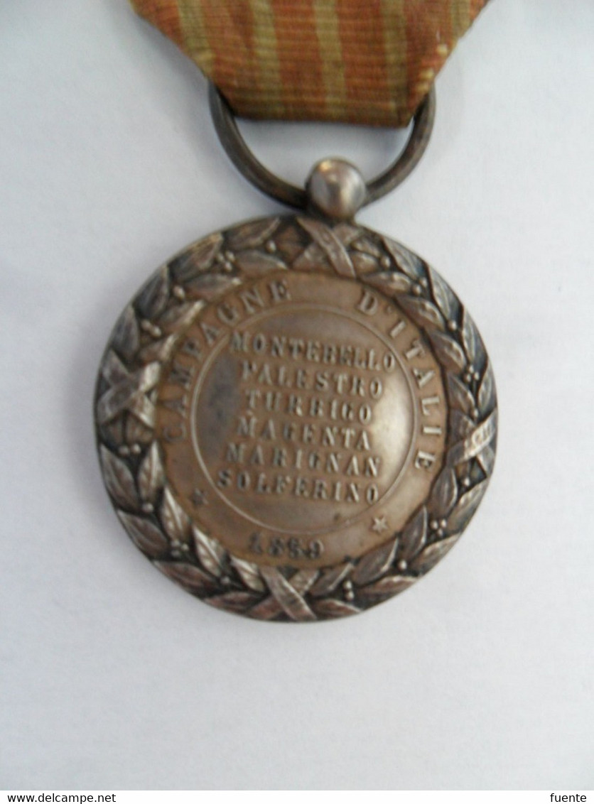 Médaille D'Italie 1859 Signée E.F. Diamètre 24 Mm - Avant 1871