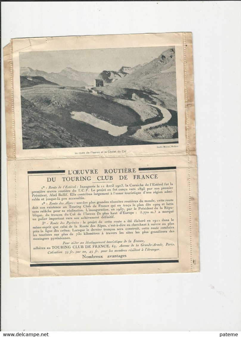 Carte Lettre Touring Club De France La Route Des Pyrennées Vers Gavarnie Route De L'esterel La Route Des Alpes Liseran - Fontenay Sous Bois