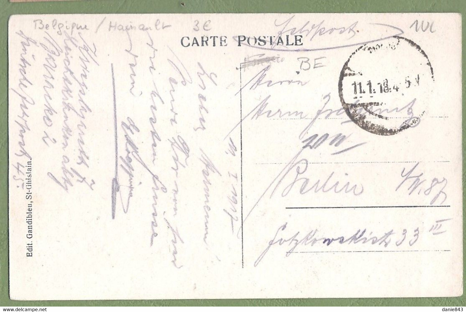 CPA Correspondance Militaire Allemande - BELGIQUE - SAINT GHISLAIN - PANORAMA - édition Gandibleu - Saint-Ghislain