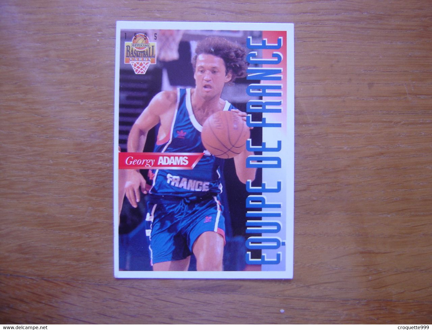 1995 Carte Basketball Panini GREGORY ADAMS Equipe De France FFBB Basket - Autres & Non Classés