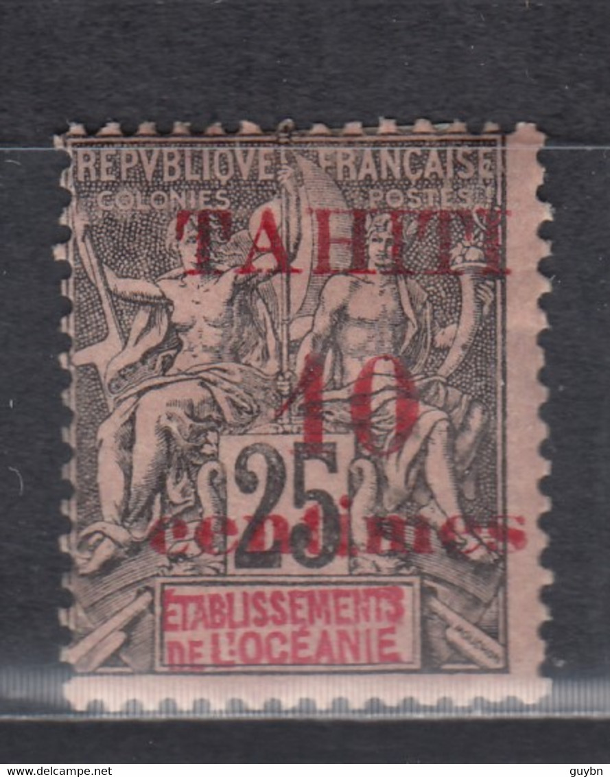 < Tahiti Y31 Timbre Groupe De L'Oceanie Surchargé Tahiti En Rouge 10 Sur 25 C  .. * Charnière .. Cote 11 € - Unused Stamps