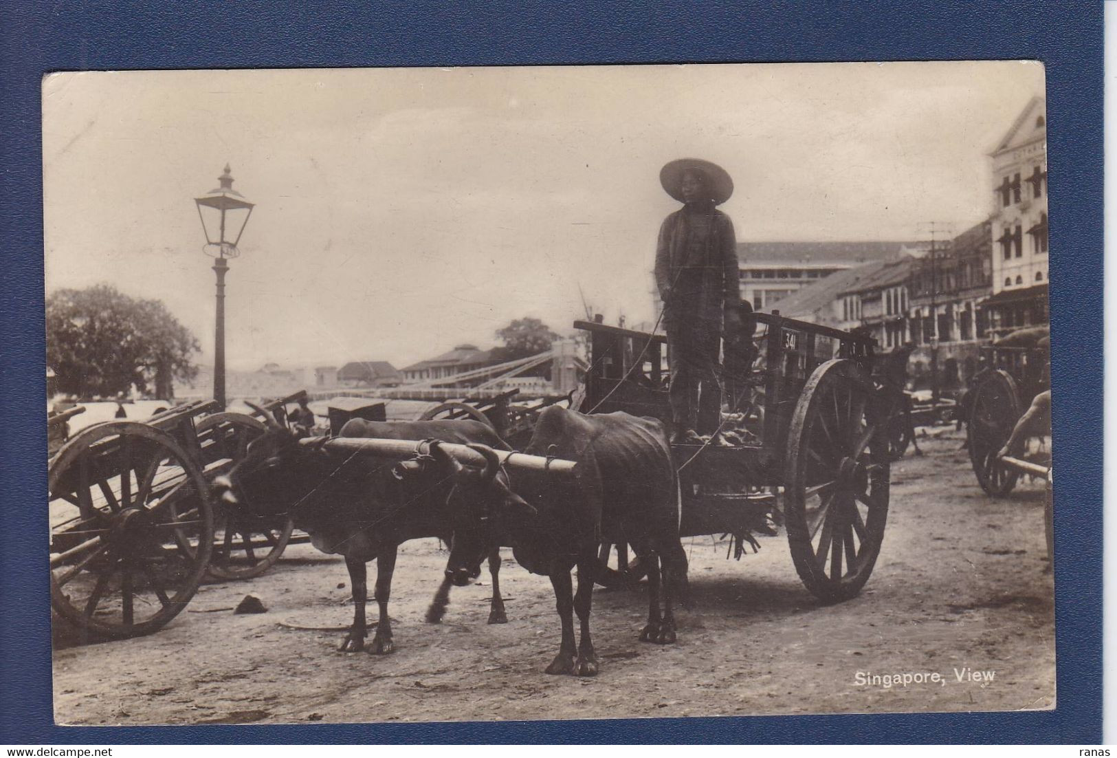 CPA Singapour Type Carte Photo Attelage Circulé - Singapore