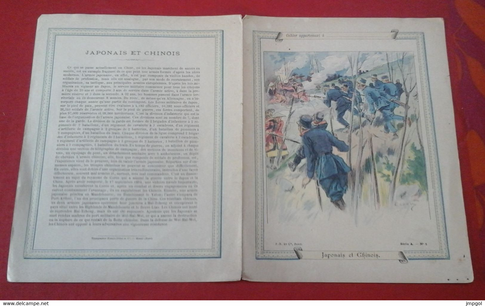 Couverture Cahier Collection Firmin Didot Série A N°1 Japonais Et Chinois Guerre Sino Japonaise - Protège-cahiers