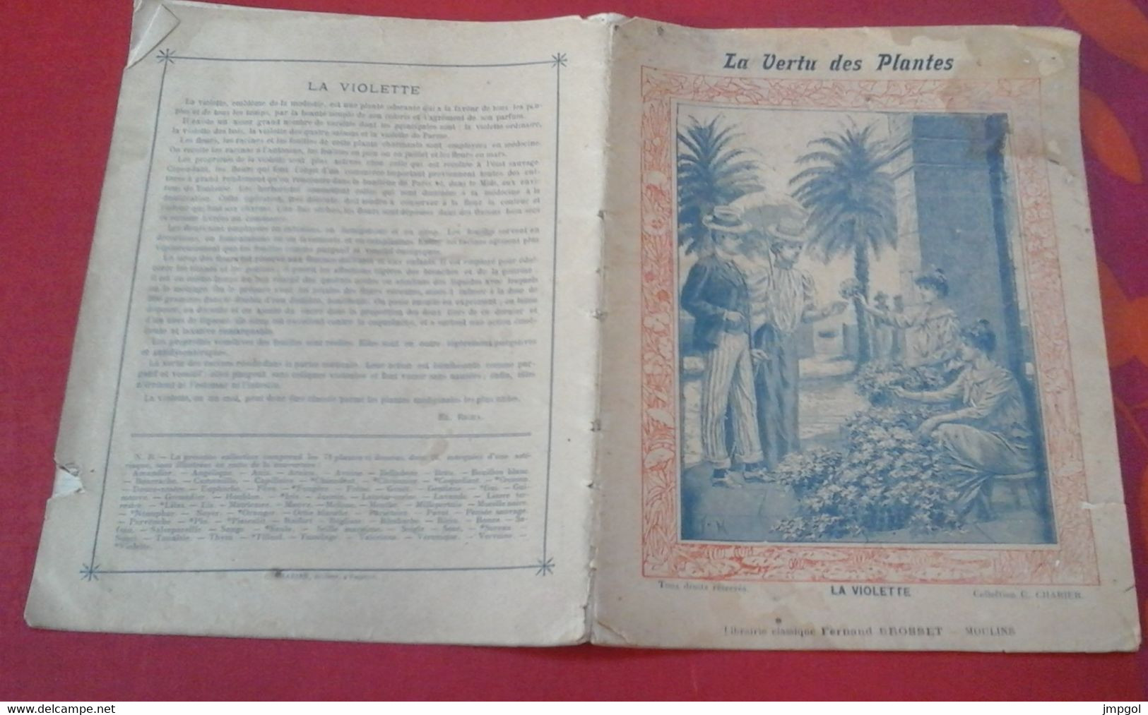 Cahier Entier Collection Charier Saumur La Vertu Des Plantes La Violette - Protège-cahiers