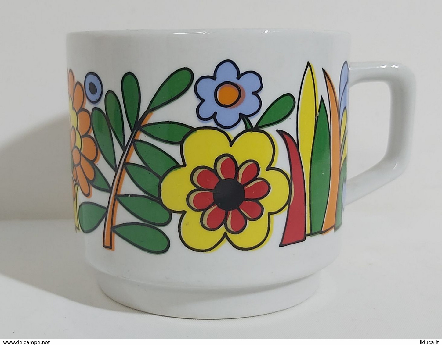 07868 Tazza (Mug) In Ceramica - Fiori - Karim Porzellan - Cups