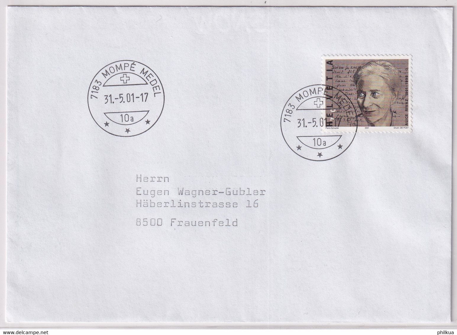 1015 Auf Brief Mit Letzttagstempel Poststelle MOMPÉ MEDEL (GR) - Lettres & Documents