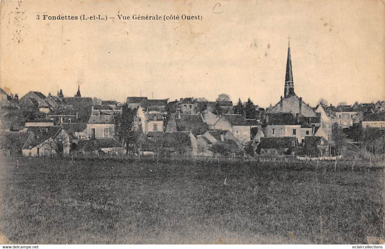 Fondettes       37            Vue Générale  Côté Ouest   - 3 -          (voir Scan) - Fondettes