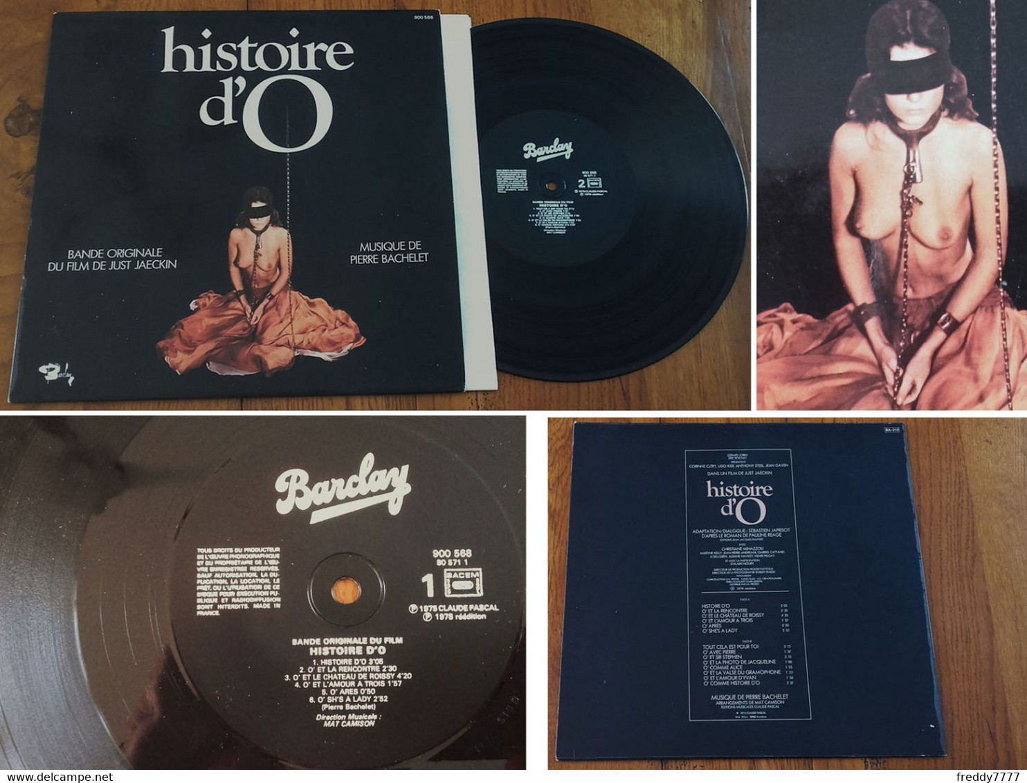 RARE French LP 33t RPM (12") "HISTOIRE D'O" (Sexy P/s, 1978) - Soundtracks, Film Music