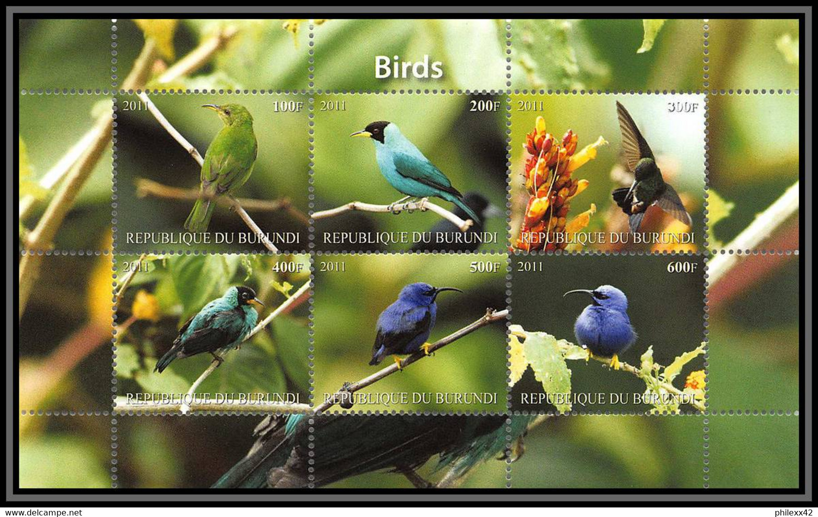 1122/ Bloc Oiseaux D'afrique (bird Birds Oiseau) Neuf ** MNH Tirage Privé Vignette 2011 - Collections, Lots & Series