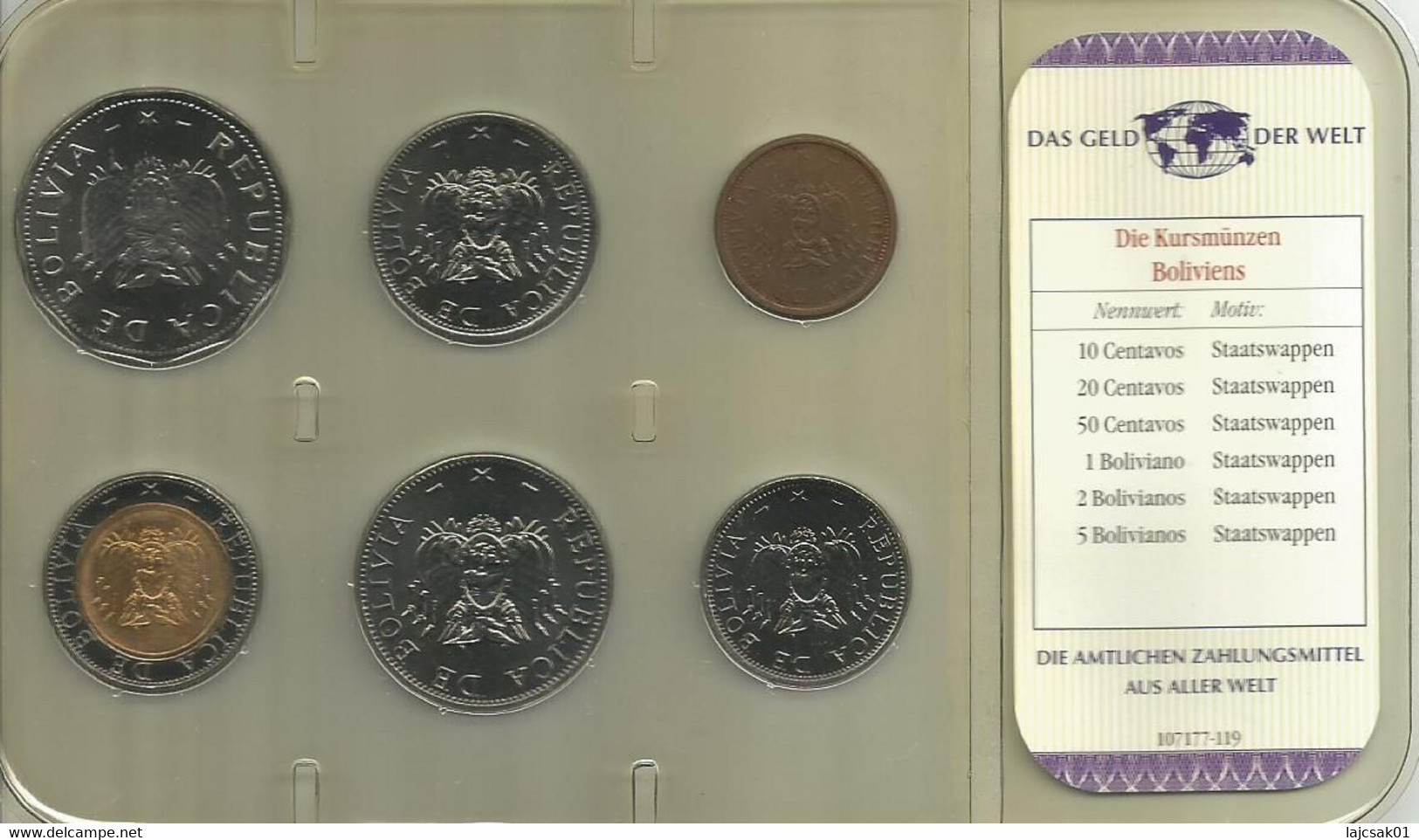 Bolivia   1997-2004. Coin Set - Bolivia