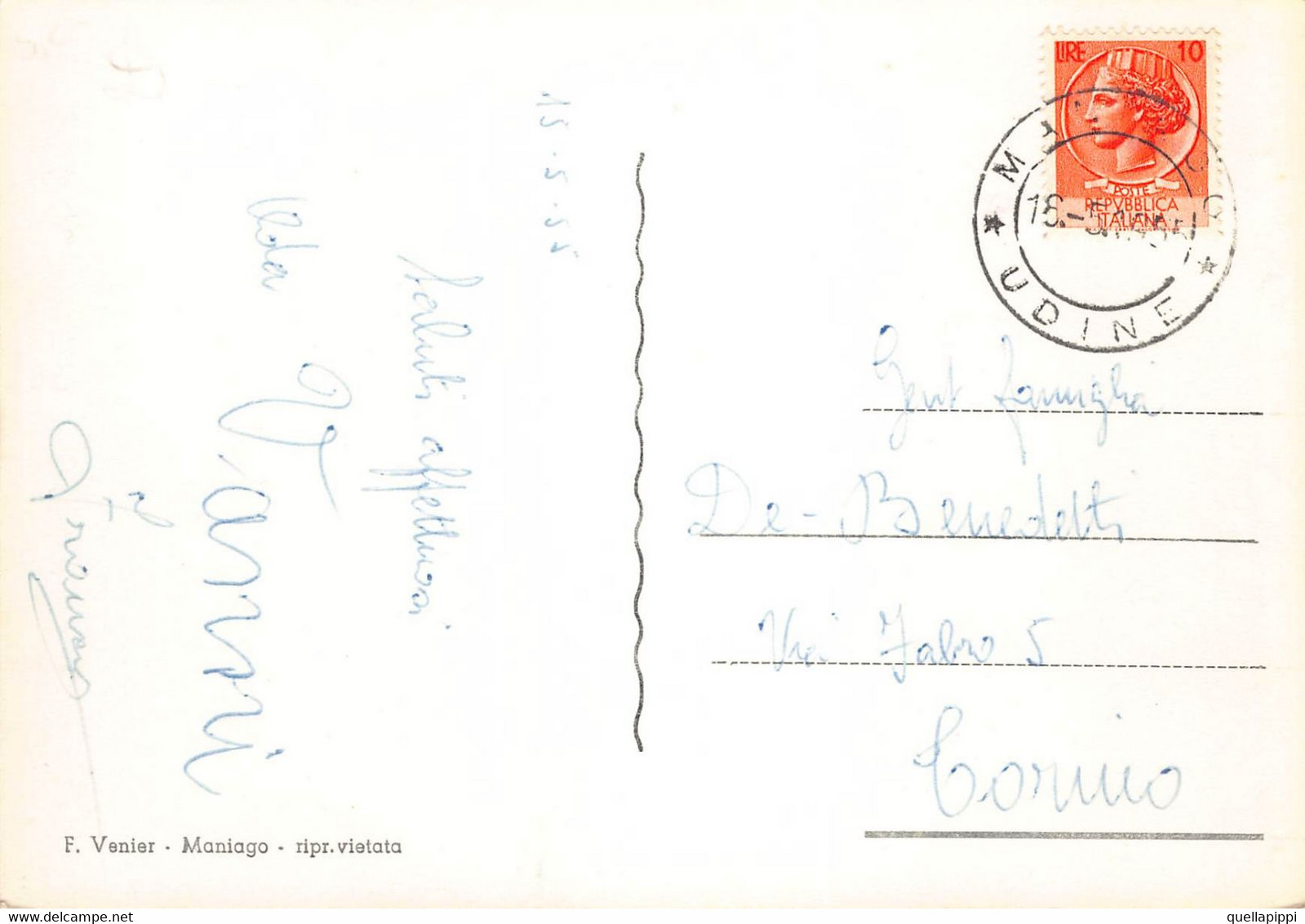012706 "(PORDENONE) MANIAGO - VAL COLVERA - STRADA DEL COLVERA"   ANIMATA, AUTO. CART  SPED 1955 - Pordenone