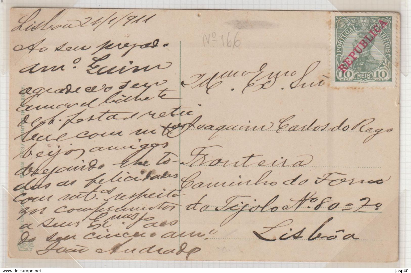 PORTUGAL 172 - POSTAL CIRCULADO EM LISBOA - Oblitérés